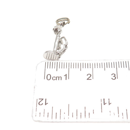 925 Sterling Silver Antique Art Deco Candlestick Phone 3D Mini Charm Pendant
