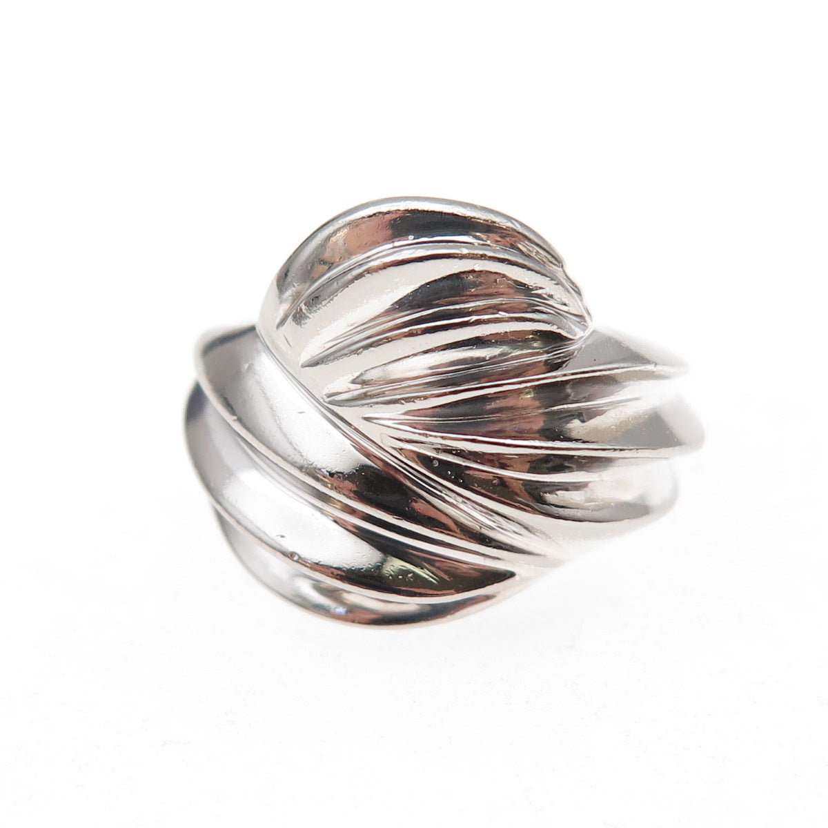 925 Sterling Silver Vintage Modernist Oxidized Ring Size 5.25