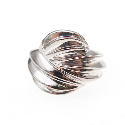 925 Sterling Silver Vintage Modernist Oxidized Ring Size 5.25