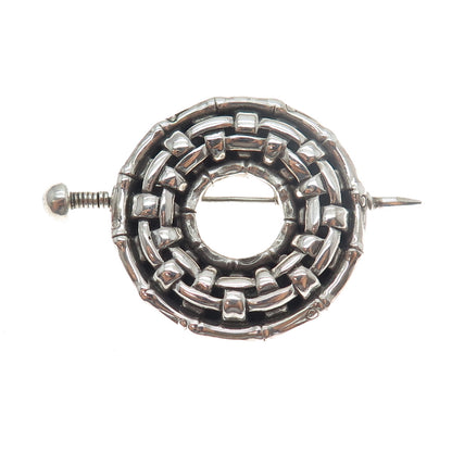 JOHN HARDY 925 Sterling Silver Vintage Celtic Woven Bamboo Pin Brooch