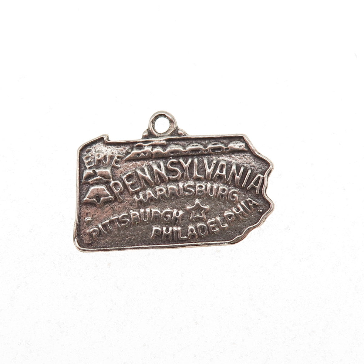 Bell Trading Post 925 Sterling Silver Vintage Pennsylvania Mini Charm Pendant