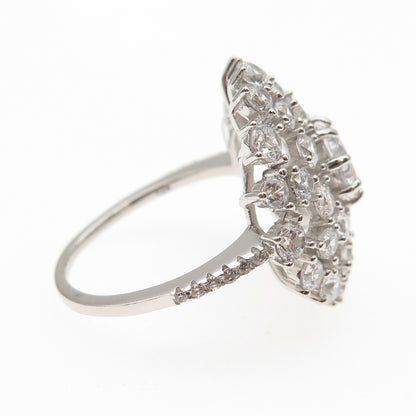 925 Sterling Silver Round-Cut C Z Sparkle Cluster Ring Size 9