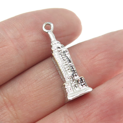 925 Sterling Silver Vintage Empire State Building 3D Pendant