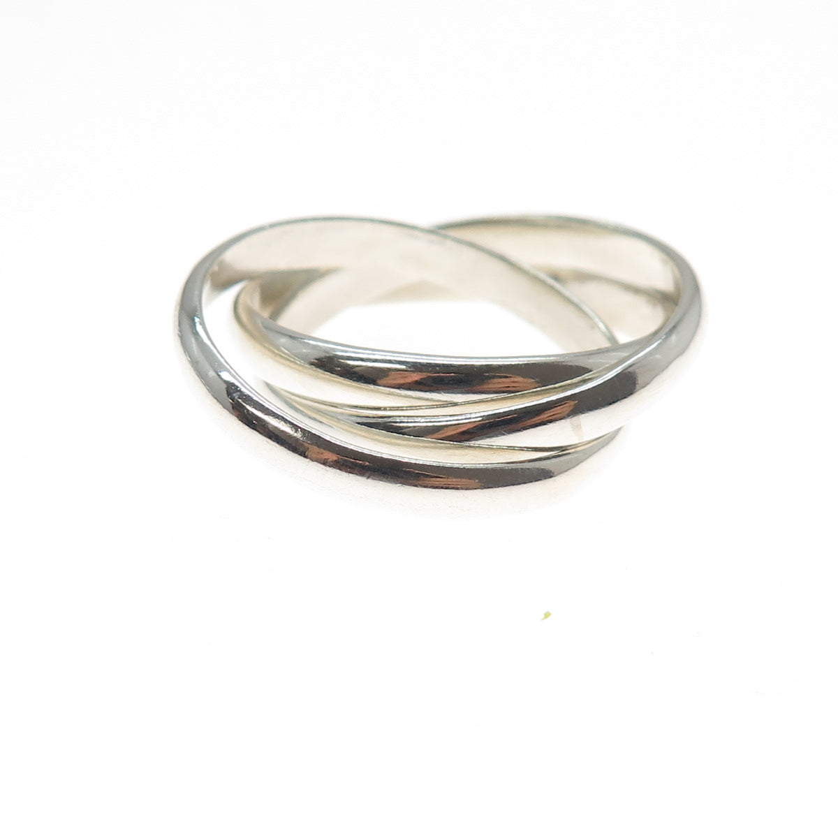 925 Sterling Silver Vintage Interlocked Trinity Band Ring Size 11