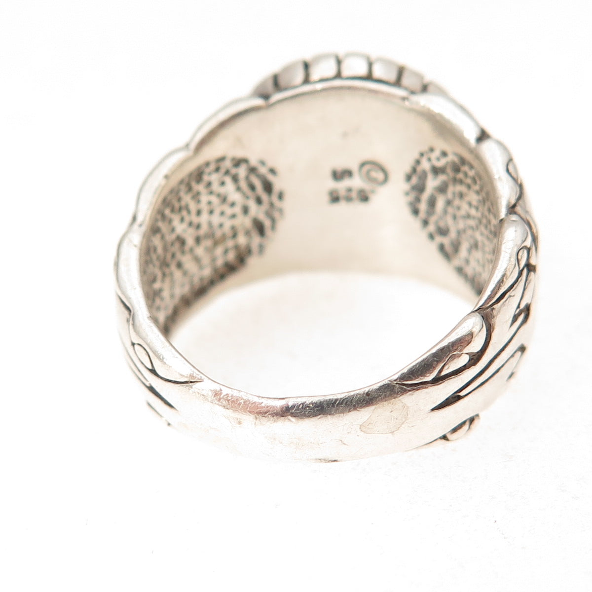 Shube 925 Sterling Silver Vintage Sun Symbol Oxidized Ring Size 7.25