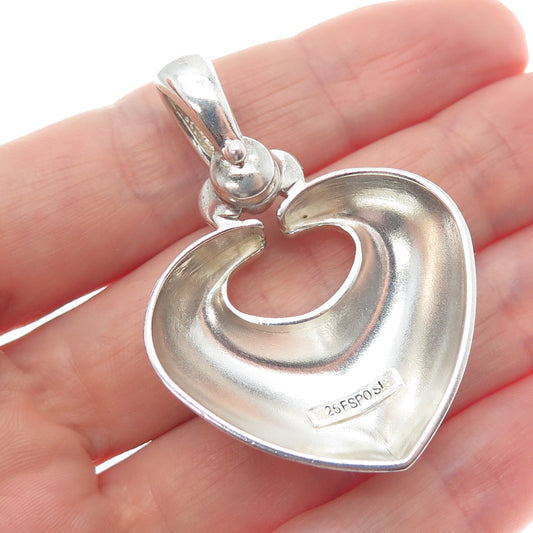 ESPO SIG Joseph Esposito 925 Sterling Silver Vintage Modernist Heart Pendant