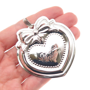 Reed & Barton Sterling Silver Vintage 1995 Our First Christmas Heart Ornament