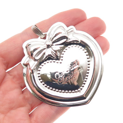 Reed & Barton Sterling Silver Vintage 1995 Our First Christmas Heart Ornament