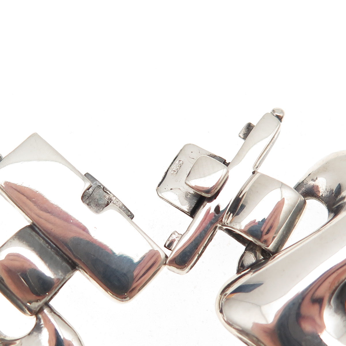 CNA Pranda 925 Sterling Silver Vintage Modernist Letter Z Link Bracelet 7.25"