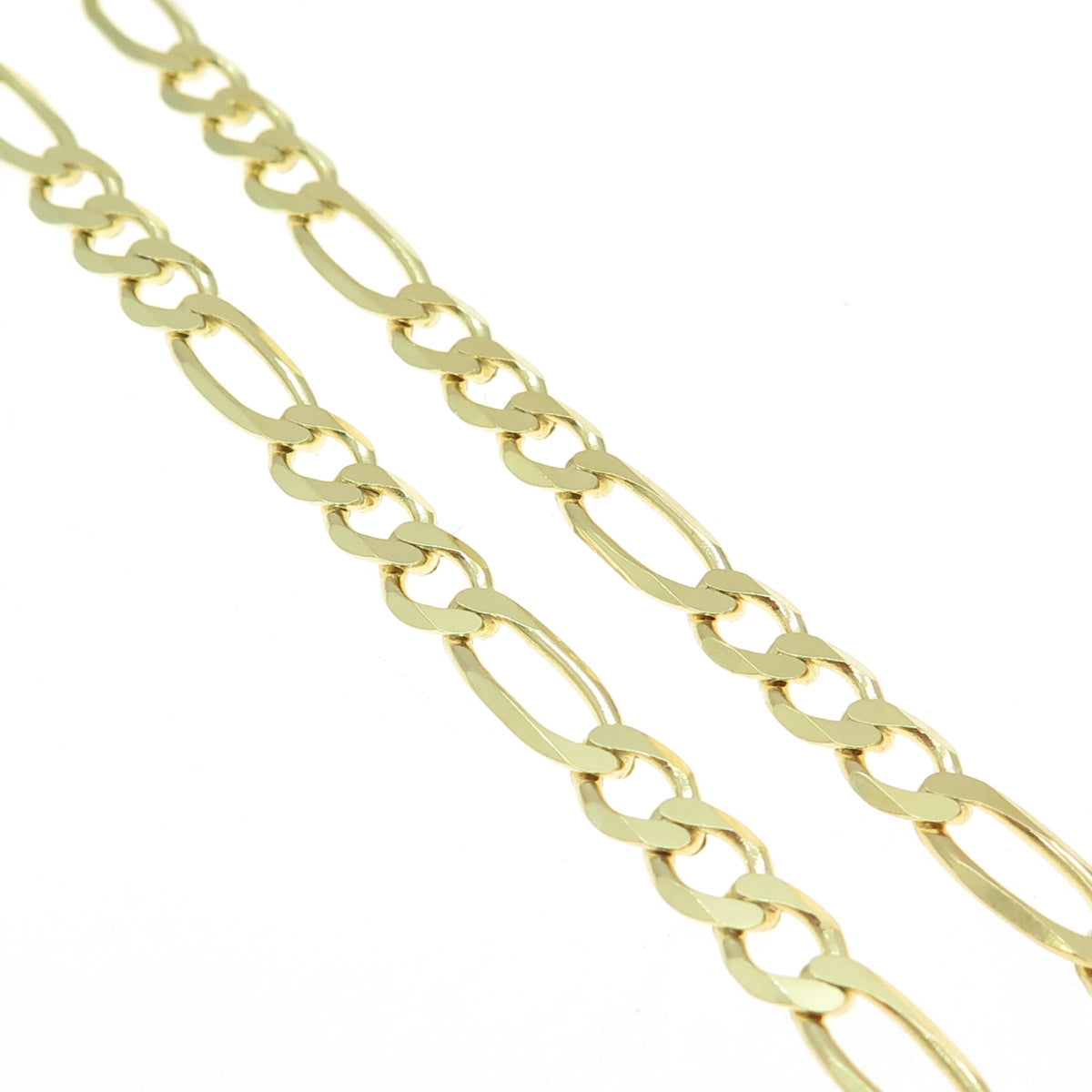 HAN 925 Sterling Silver Gold Plated Italy Figaro Chain Necklace 18"