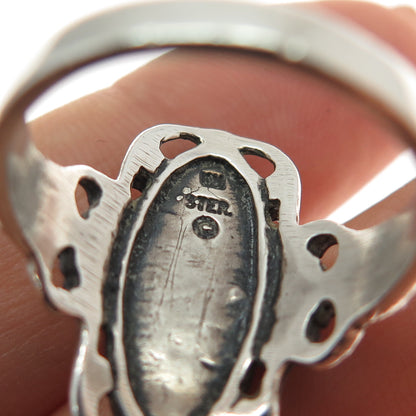 WHEELER MFG Old Pawn 925 Sterling Silver Vintage Hematite Oxidized Ring Size 8