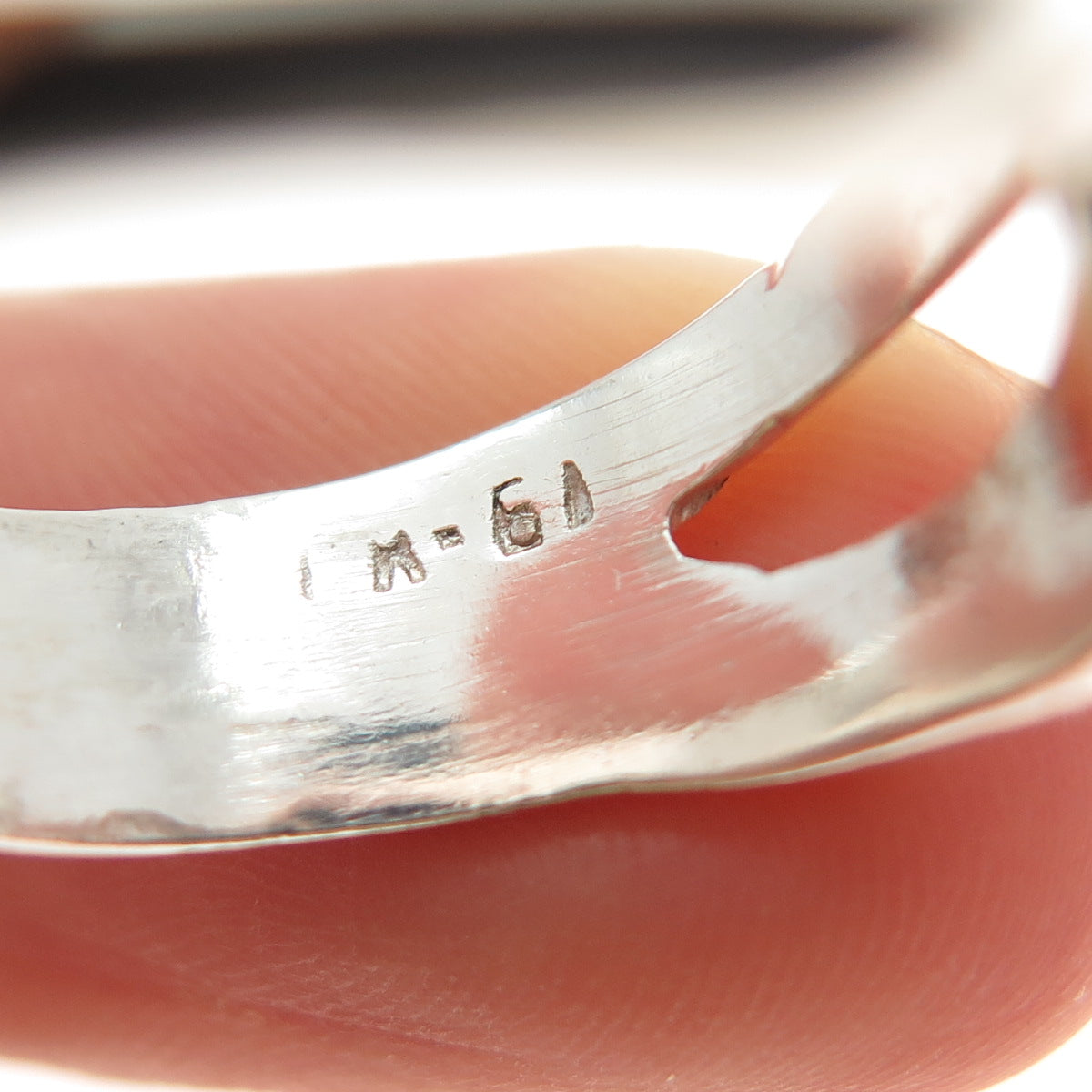925 Sterling Silver Vintage Mexico Modernist Letter X Crisscross Ring Size 8.25