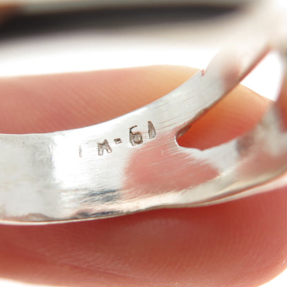 925 Sterling Silver Vintage Mexico Modernist Letter X Crisscross Ring Size 8.25