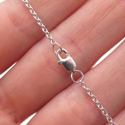 925 Sterling Silver Dog Paw Cable Chain Necklace 16"