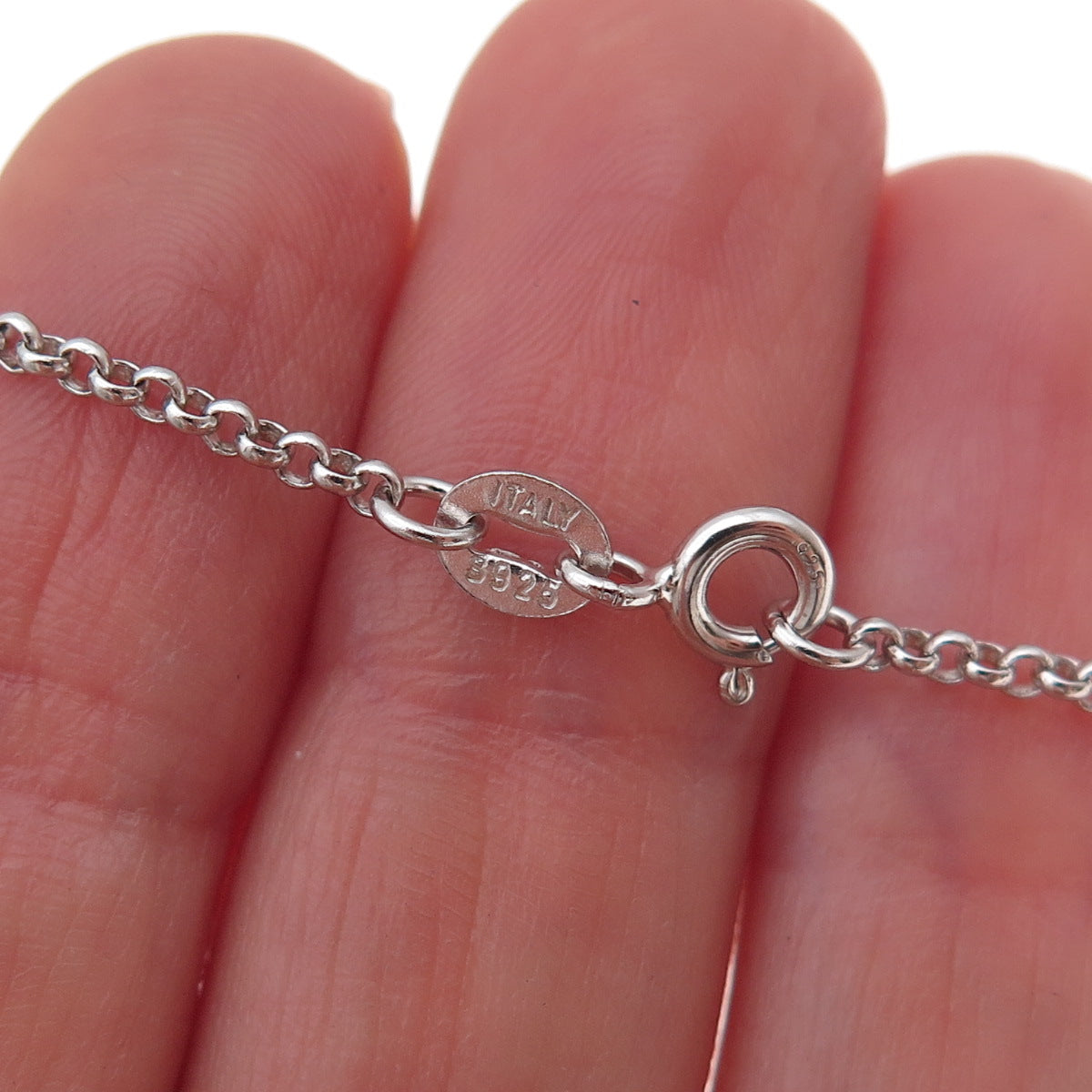 925 Sterling Silver Italy Rolo Chain Necklace 18"