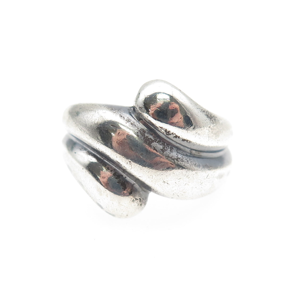 MWS Mark Washerman Samara Sterling Silver Vintage Modernist Oxidized Ring Size 7