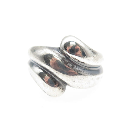 MWS Mark Washerman Samara Sterling Silver Vintage Modernist Oxidized Ring Size 7
