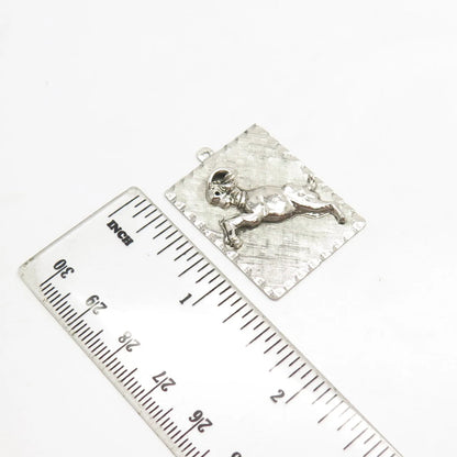 925 Sterling Silver Vintage Aries Zodiac Sign Pendant
