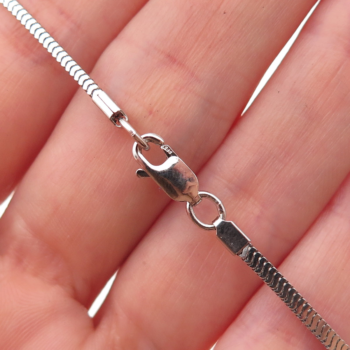 925 Sterling Silver Vintage Snake Chain Necklace 16"