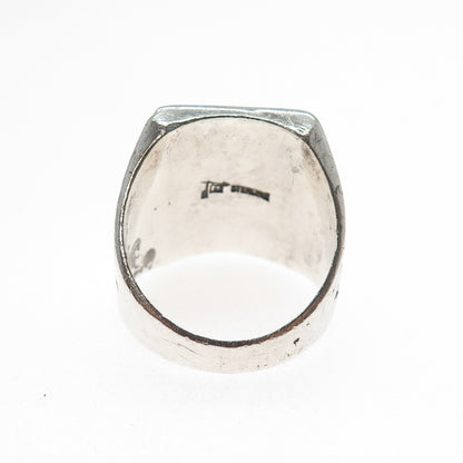 Bell Trading Post Old Pawn Sterling Silver Vintage Agate Tribal Ring Size 8.75