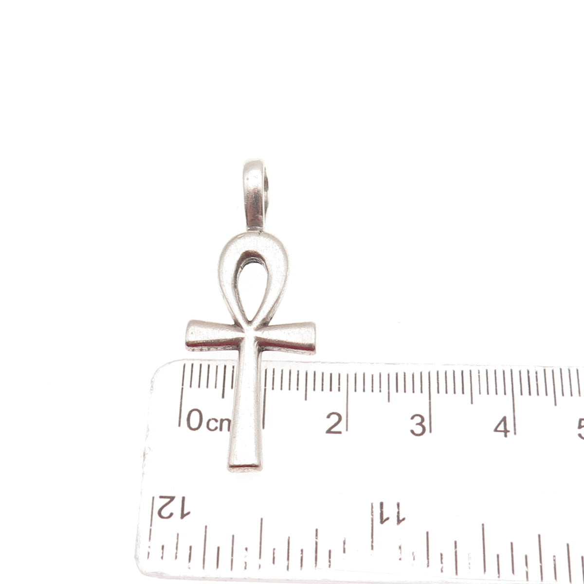 SUNWEST 925 Sterling Silver Vintage Egyptian Ankh Oxidized Charm Pendant