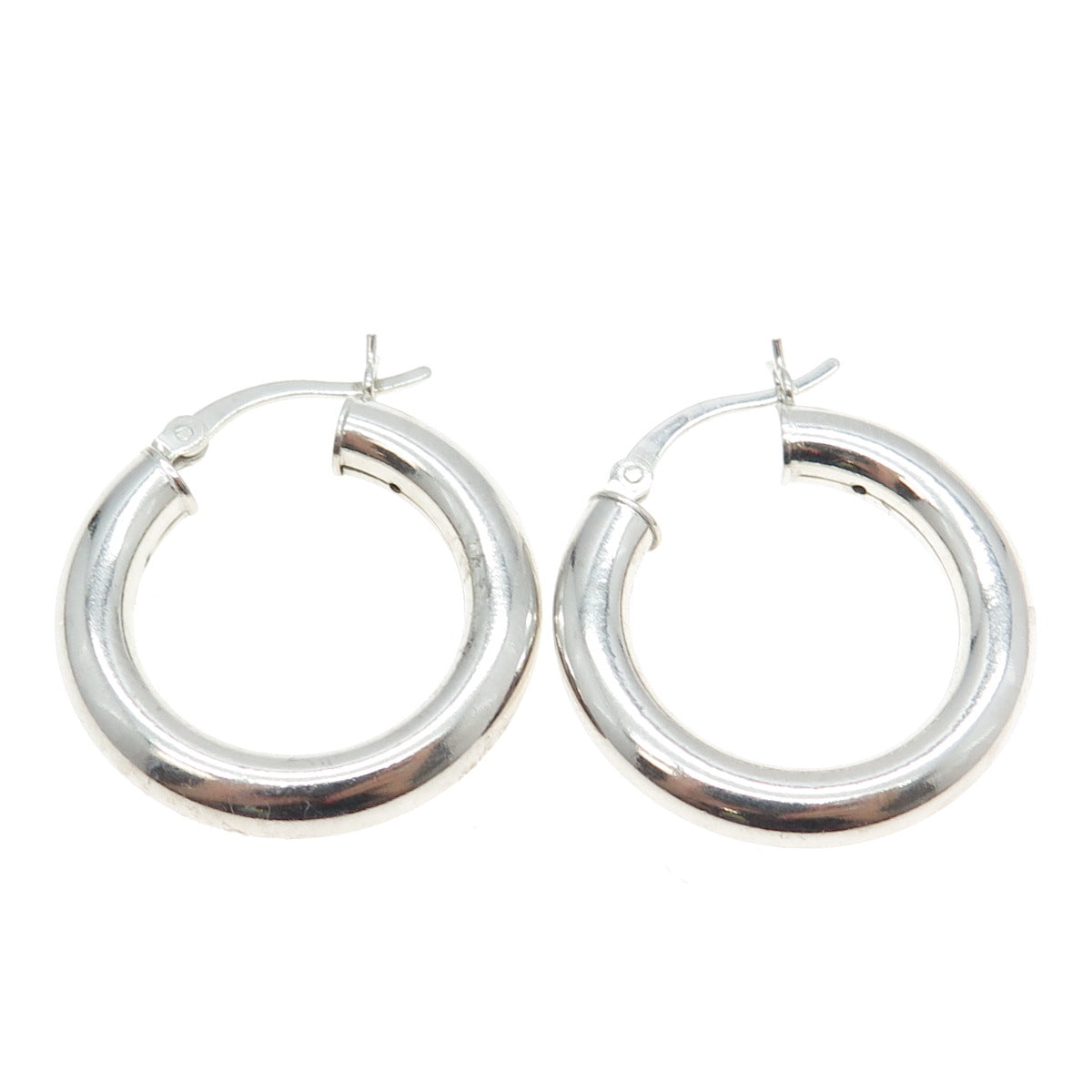 925 Sterling Silver Tube Hoop Earrings