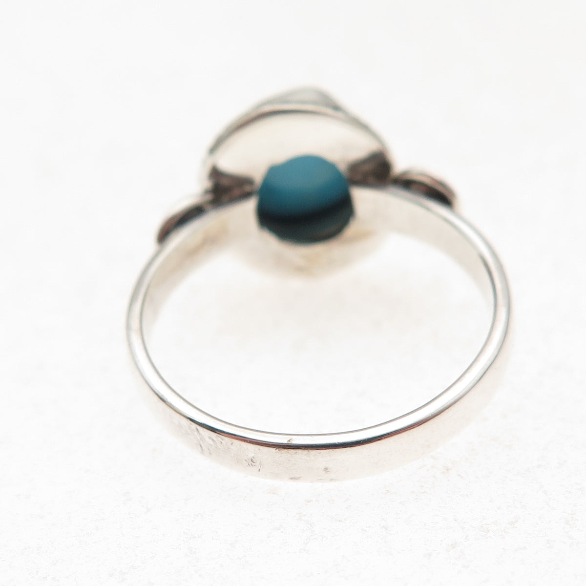 925 Sterling Silver Vintage Real Sleeping Beauty Turquoise Spiral Ring Size 8.25