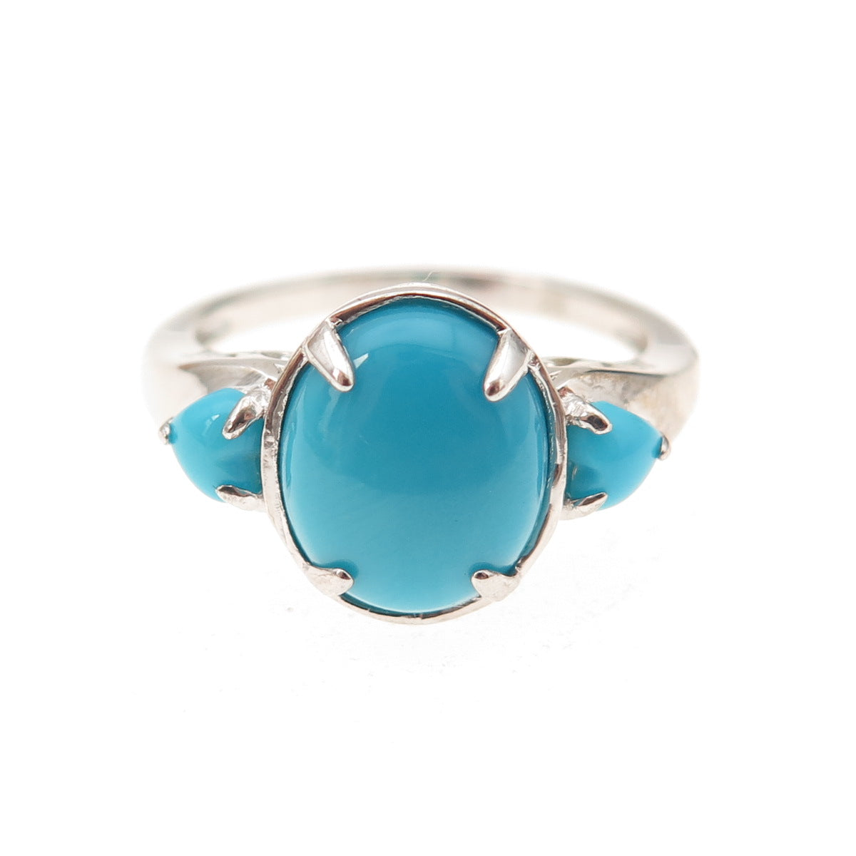 925 Sterling Silver Real Sleeping Beauty Turquoise Ring Size 8
