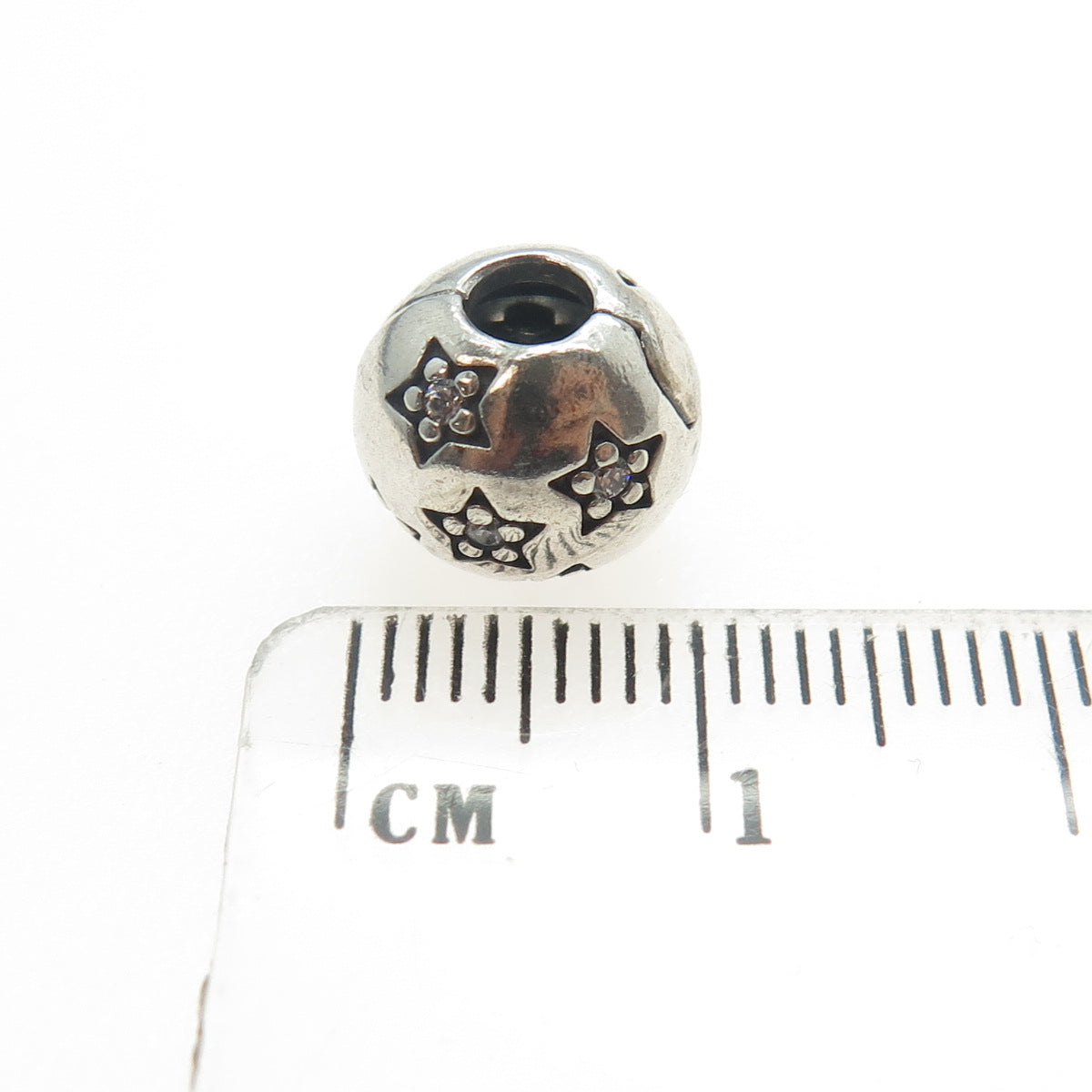 PANDORA 925 Sterling Silver C Z Twinkle Twinkle Bead Charm Clip Lock