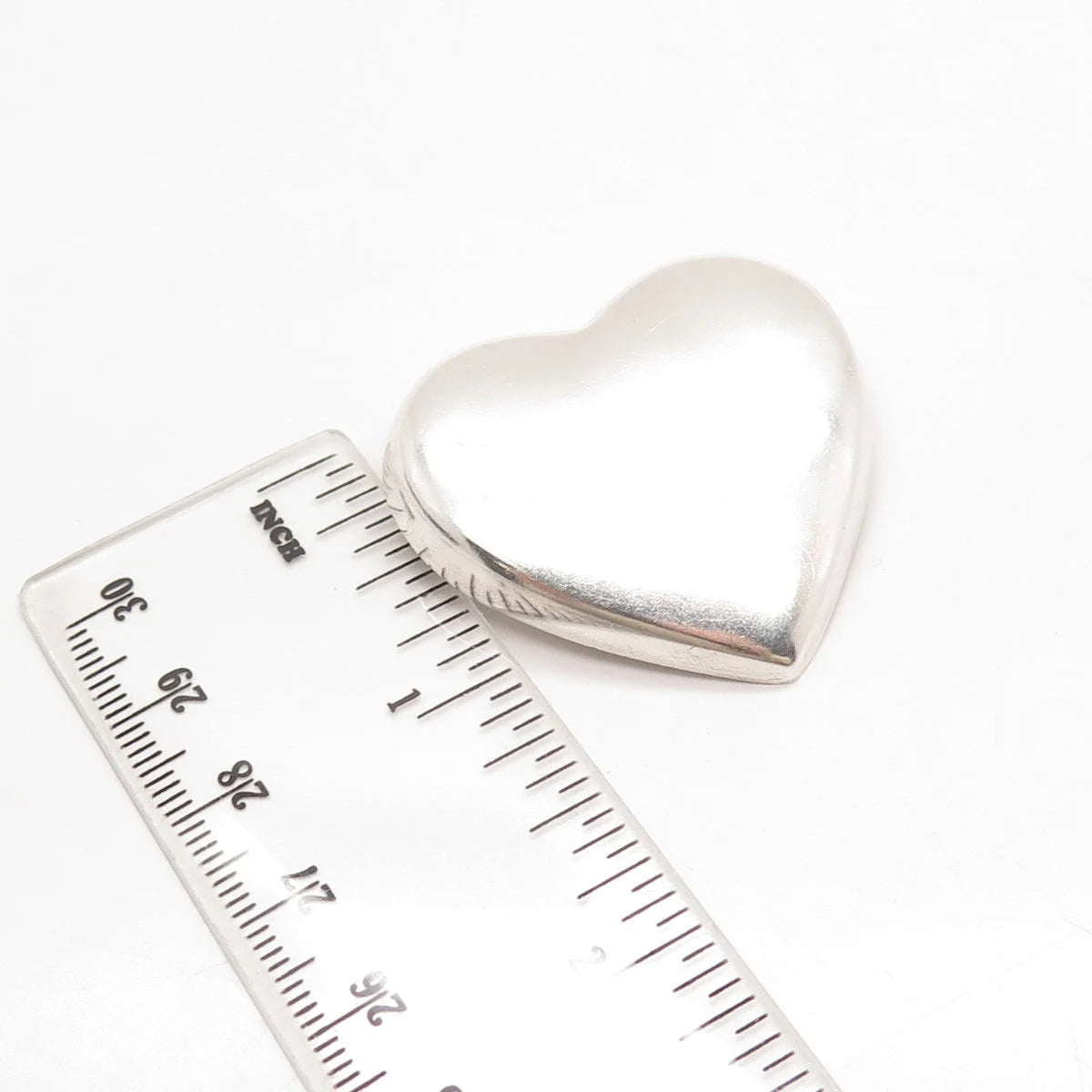 925 Sterling Silver Vintage Mexico Smooth Heart Pin Brooch