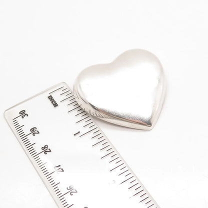 925 Sterling Silver Vintage Mexico Smooth Heart Pin Brooch