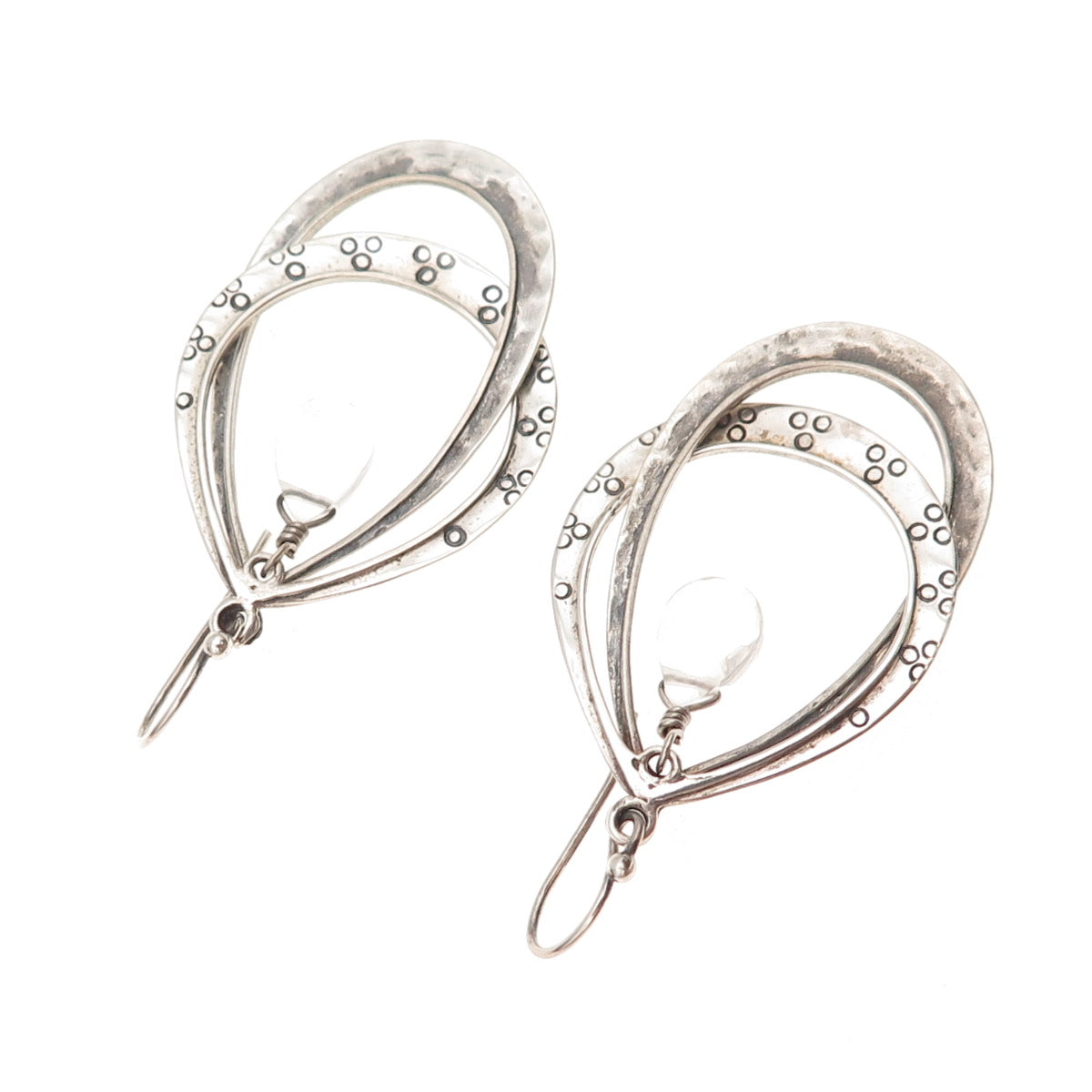 Silpada 925 Sterling Silver Vintage Hammered Teardrop Oxidized Dangle Earrings