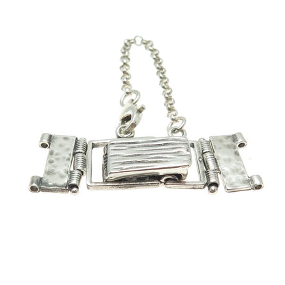 925 Sterling Silver Vintage Bracelet & Necklace Lock Clasp w/ Chain
