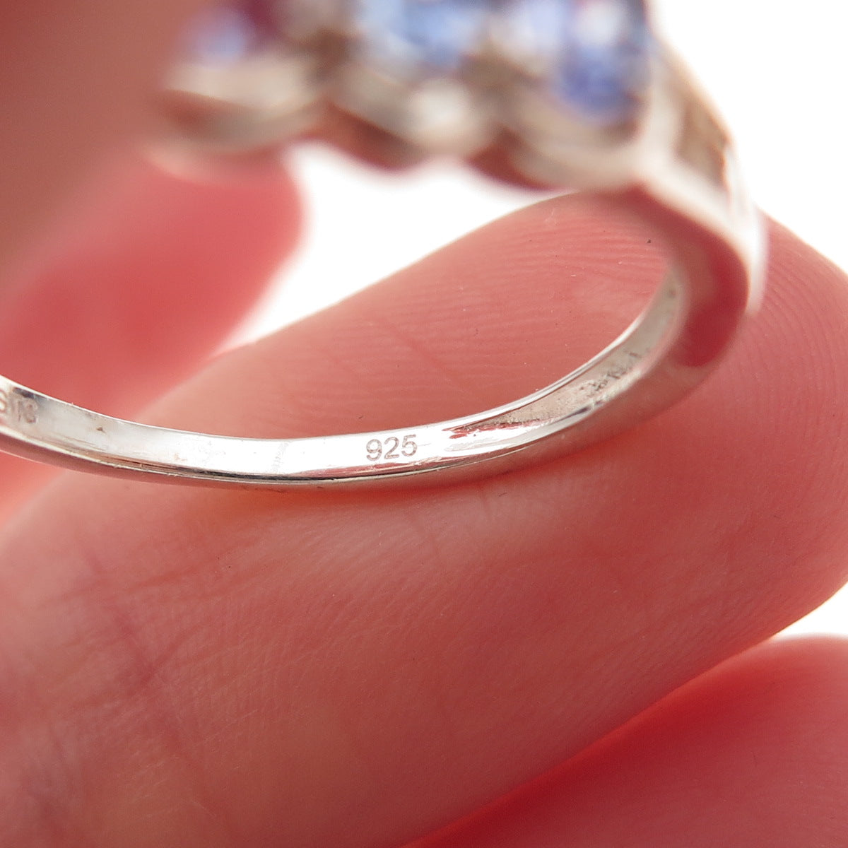 Chuck Clemency 925 Sterling Silver Real Oval-Cut Tanzanite Ring Size 8