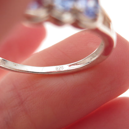 Chuck Clemency 925 Sterling Silver Real Oval-Cut Tanzanite Ring Size 8