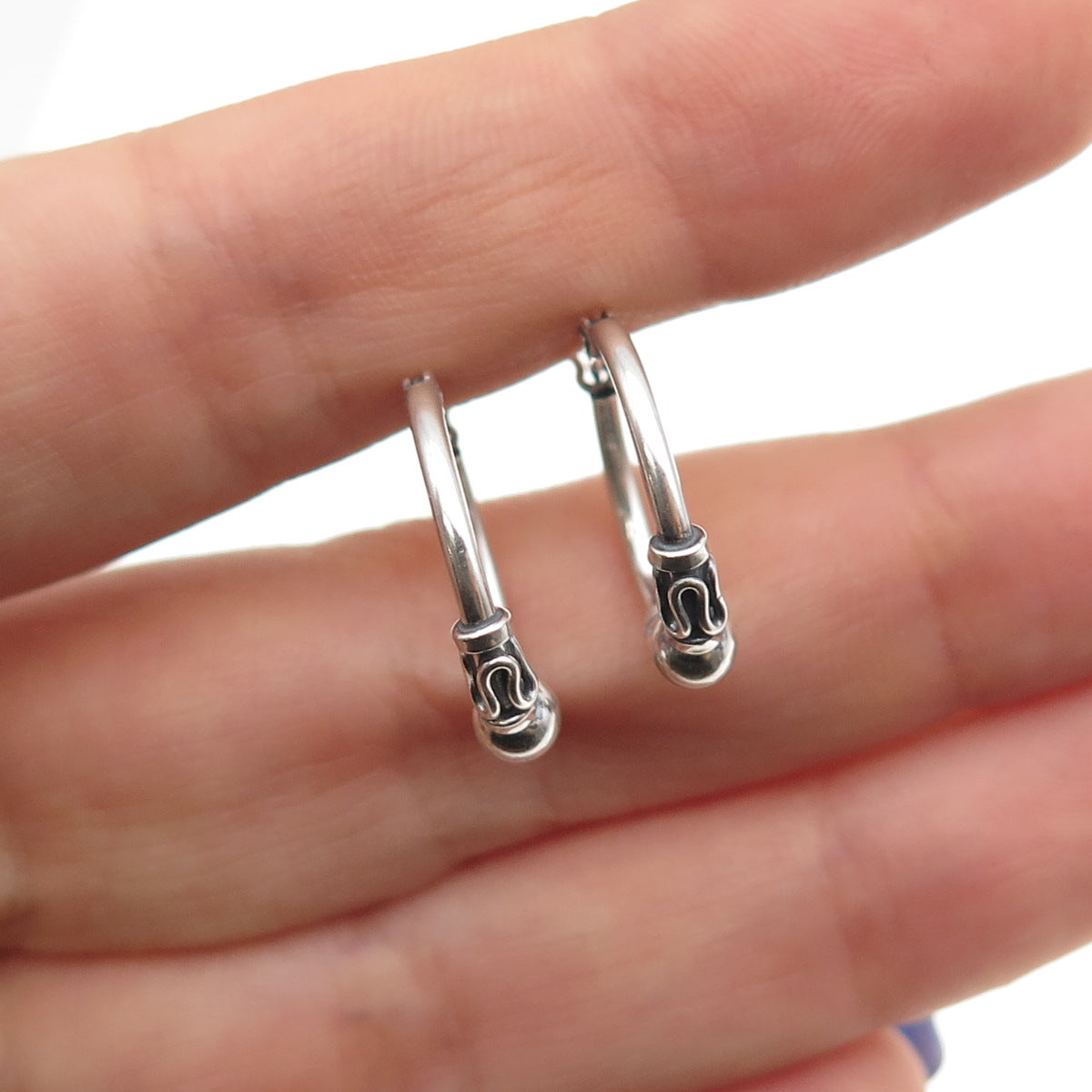 925 Sterling Silver Zig Zag Hoop Earrings