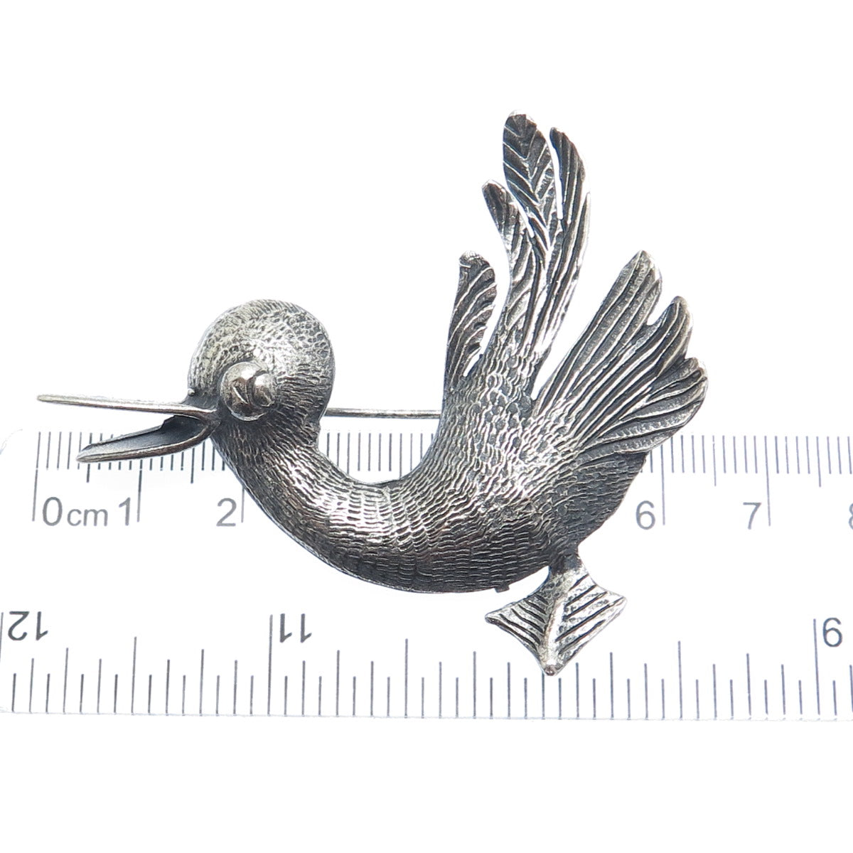 BROOKRAFT 925 Sterling Silver Vintage Duck Oxidized Pin Brooch