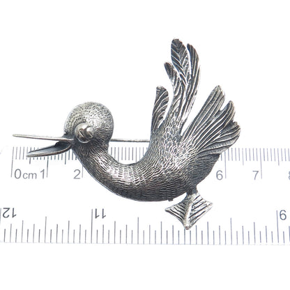 BROOKRAFT 925 Sterling Silver Vintage Duck Oxidized Pin Brooch