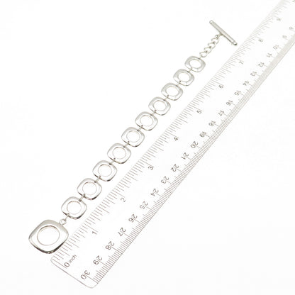 Tiffany & Co. 925 Sterling Silver Vintage Cushion Square Link Bracelet 7"