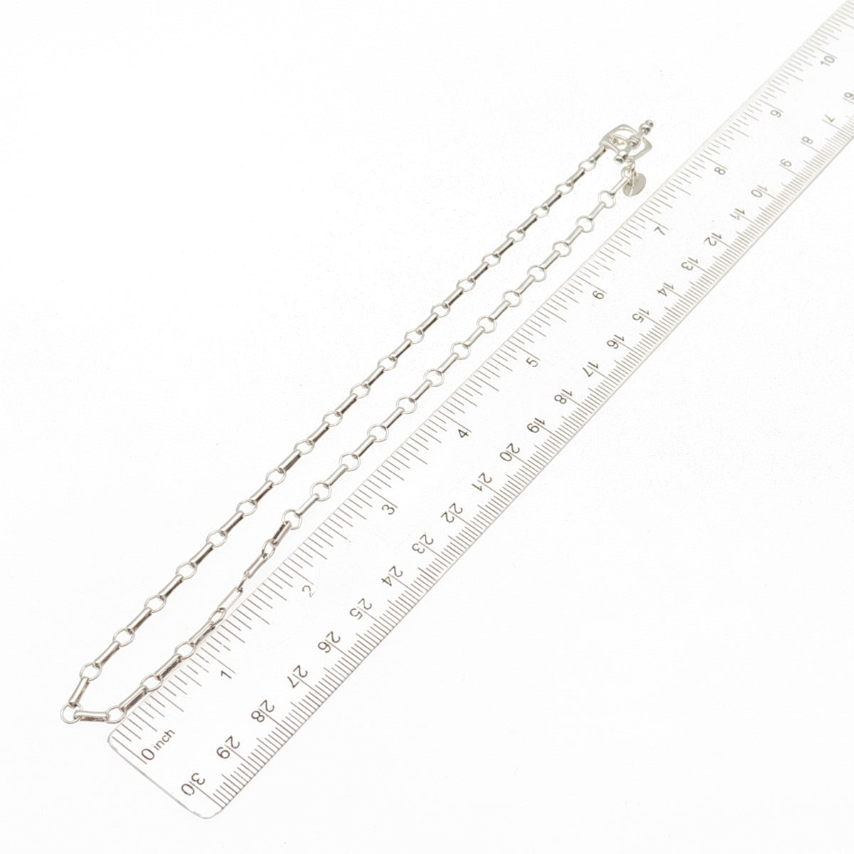 Emily Ray 925 Sterling Silver Vintage Rolo & Bar Chain Necklace 16"