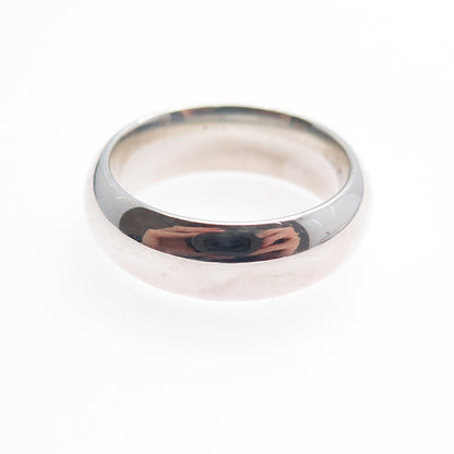 925 Sterling Silver Vintage Classic Wedding Band Ring Size 5.25
