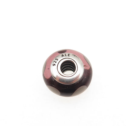 Pandora 925 Sterling Silver Murano Glass Heart Slide Bead Charm