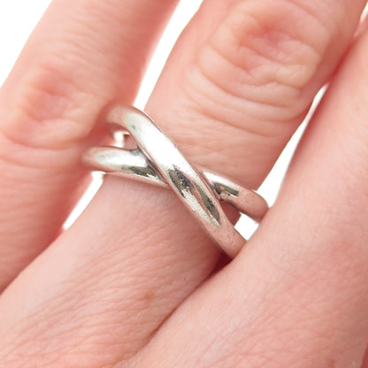 TIFFANY & CO Paloma Picasso 925 Sterling Silver Vintage Crisscross Ring Size 4.5