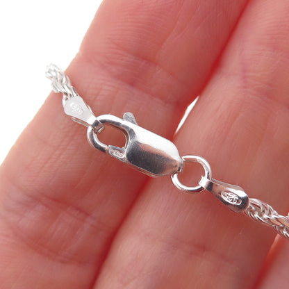 Han 925 Sterling Silver Italy Twisted Rope Chain Necklace 20"