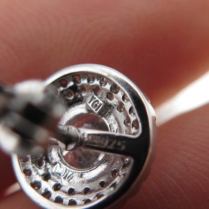 925 Sterling Silver Round-Cut C Z Sparkle Stud Earrings