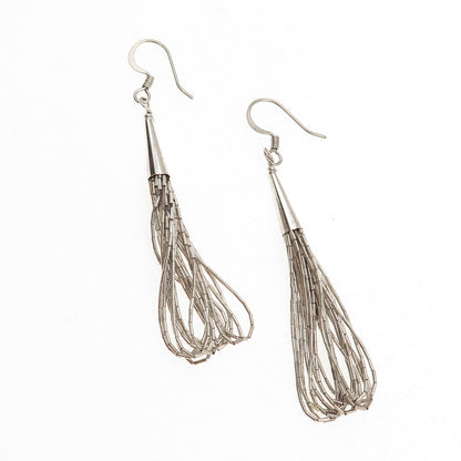 Sunrise Old Pawn 925 Sterling Vintage Southwestern Liquid Chain Dangle Earrings
