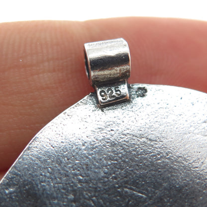 925 Sterling Silver Vintage Modernist Oxidized Slide Pendant