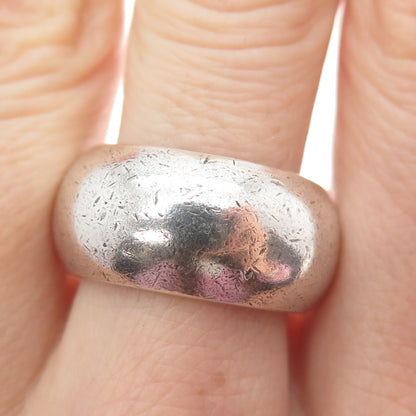 925 Sterling Silver Vintage Wide Cigar Band Ring Size 8