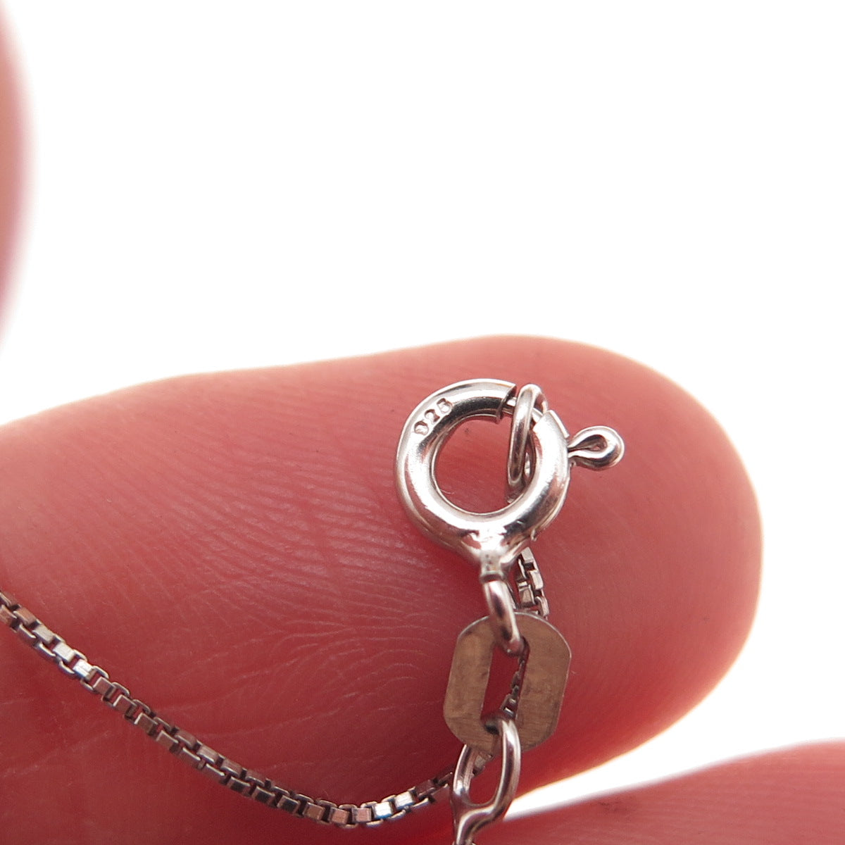 925 Sterling Silver Enamel Sun Face Box Chain Necklace 18"