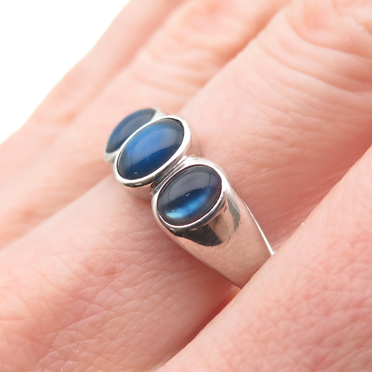 Ross Simons 925 Sterling Silver Real Cabochon Doublet MOP Ring Size 8